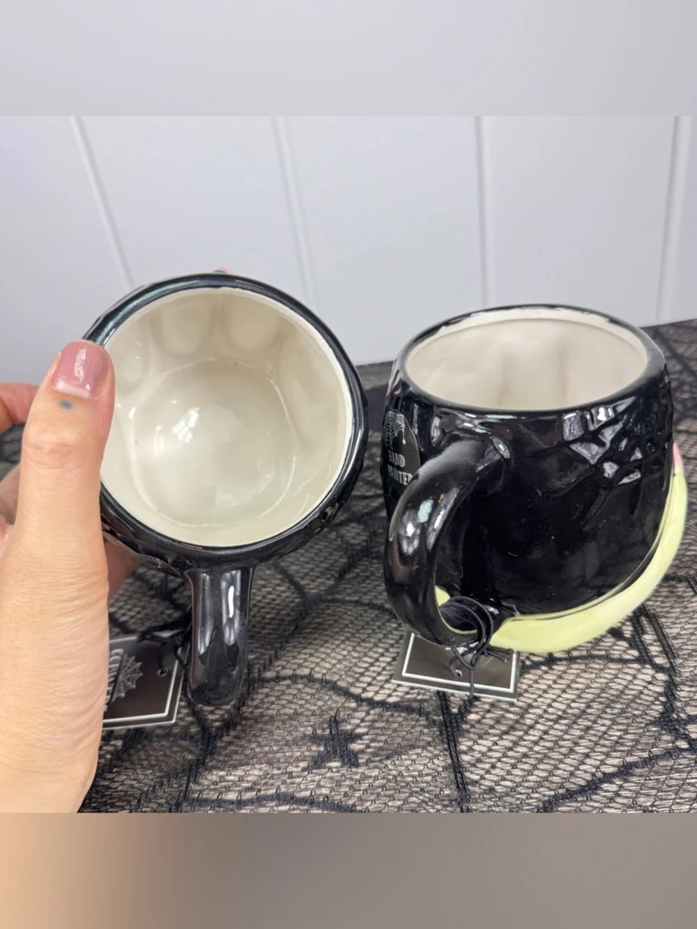 NEW Cobwebs & Cauldrons Witch Hands Spiderwebs Halloween Mugs